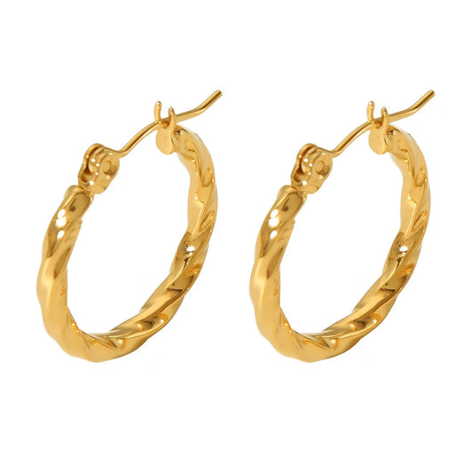 18K gold plated Stainless steel earrings, Intensity