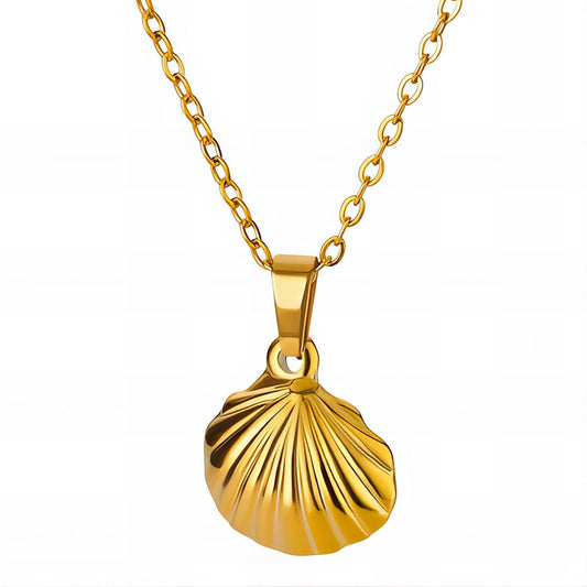 18K gold plated Stainless steel  Seashells necklace, Intensity