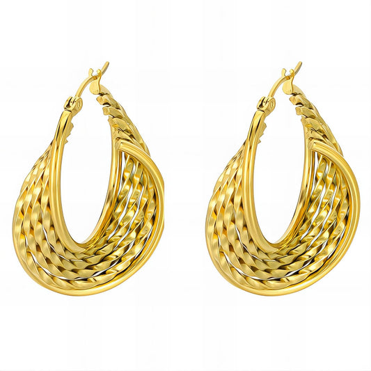 18K gold plated Stainless steel earrings, Intensity