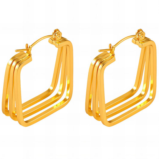 18K gold plated Stainless steel earrings, Intensity