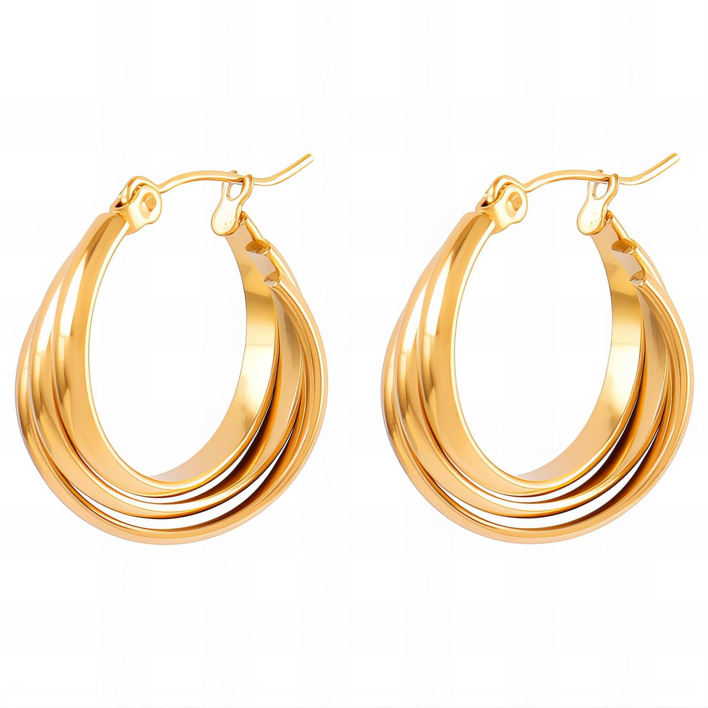 18K gold plated Stainless steel earrings, Intensity