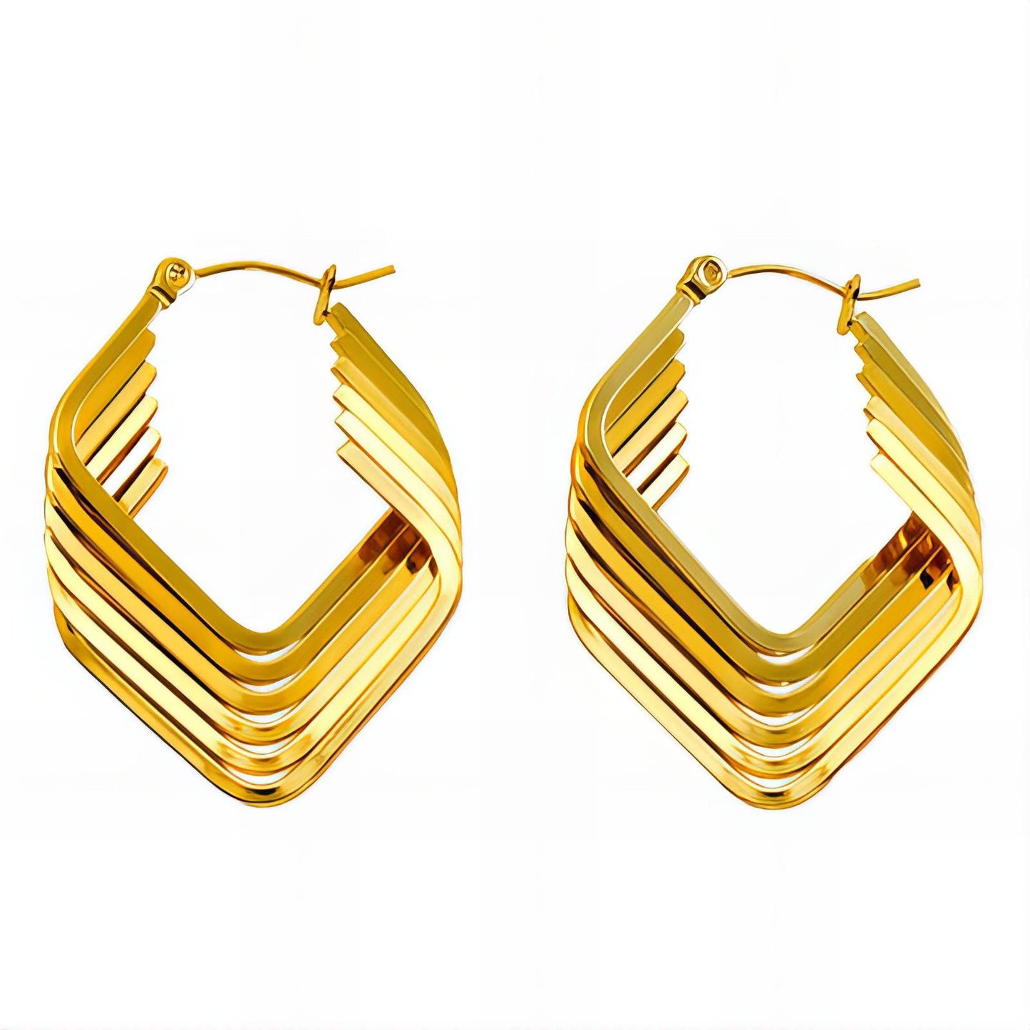 18K gold plated Stainless steel earrings, Intensity