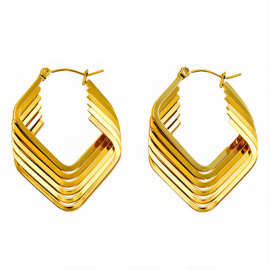 18K gold plated Stainless steel earrings, Intensity