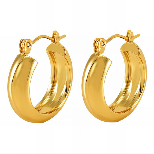 18K gold plated Stainless steel earrings, Intensity