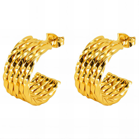 18K gold plated Stainless steel earrings, Intensity