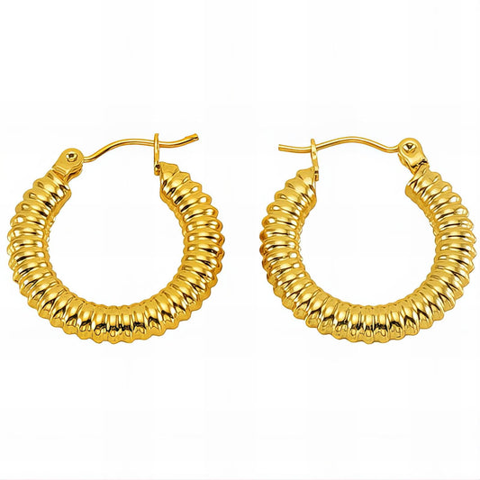 18K gold plated Stainless steel earrings, Intensity