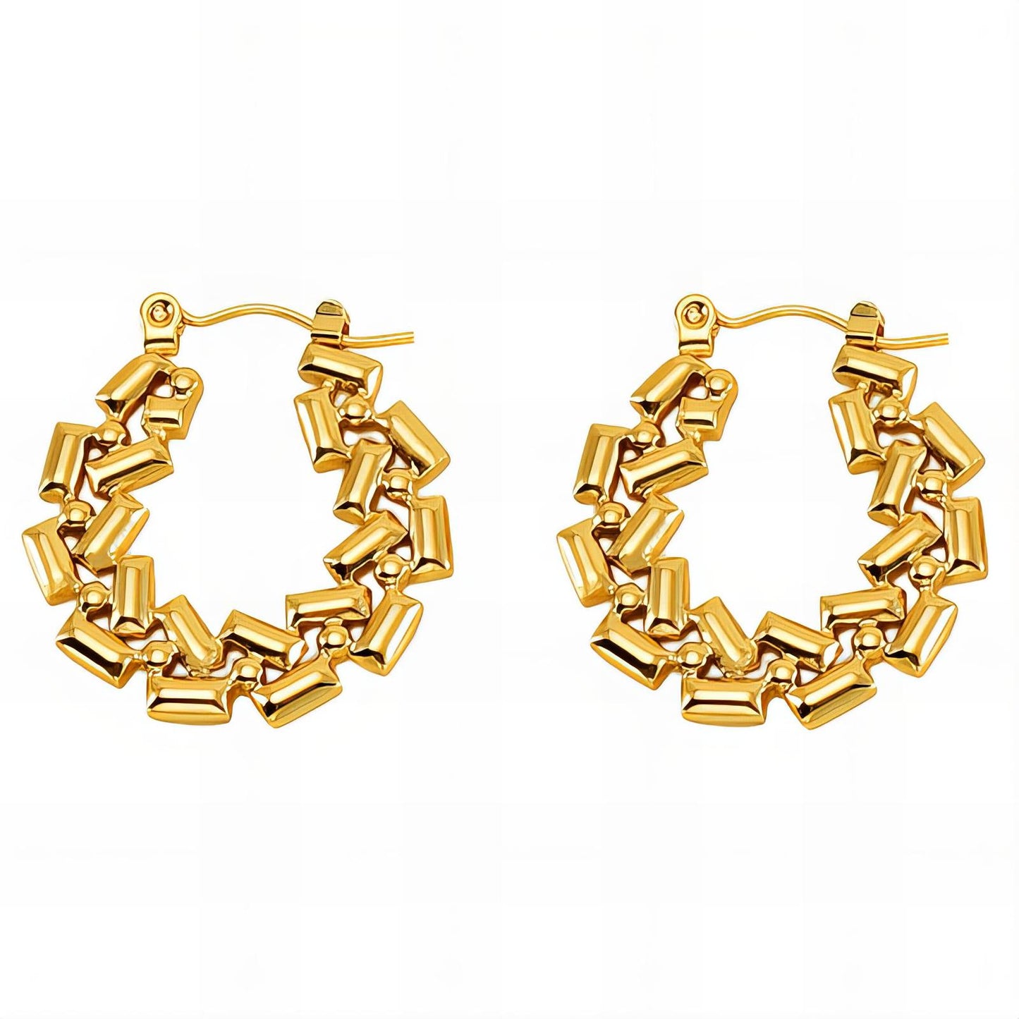 18K gold plated Stainless steel earrings, Intensity