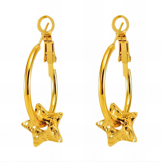 18K gold plated Stainless steel  Stars earrings, Intensity