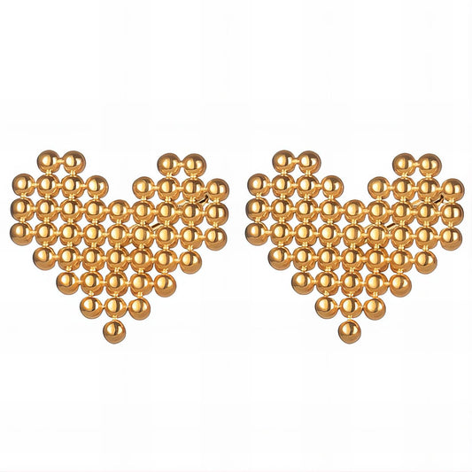 18K gold plated Stainless steel  Hearts earrings, Intensity