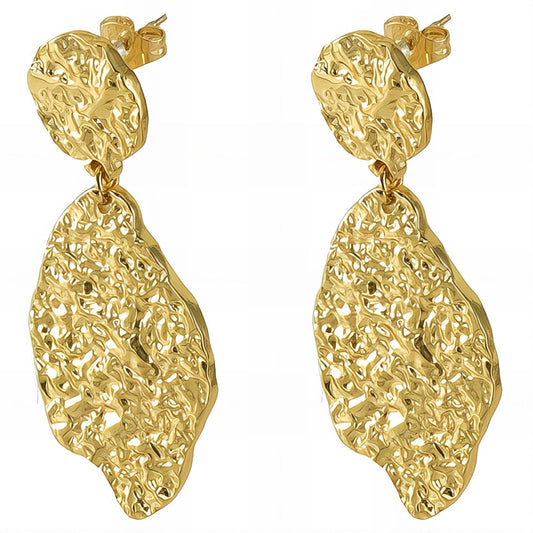 18K gold plated Stainless steel earrings, Intensity