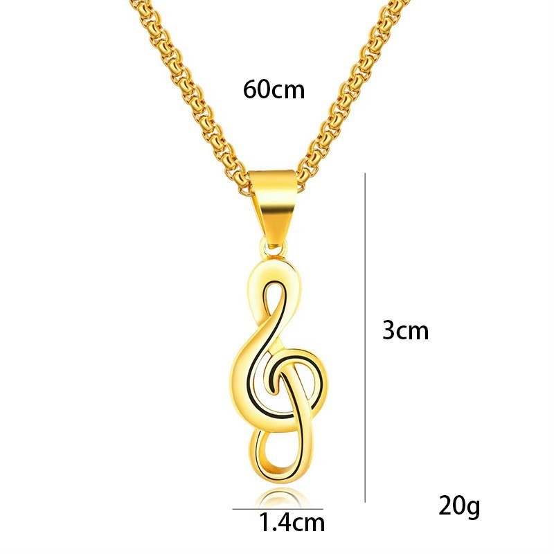 Note Titanium Steel Men's Necklace Stainless Steel Pendant