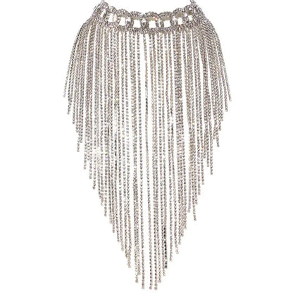 New Exaggerated Claw Chain Necklace Rhinestone Tassel Light Luxury Necklace Personality Party Temperament Necklace