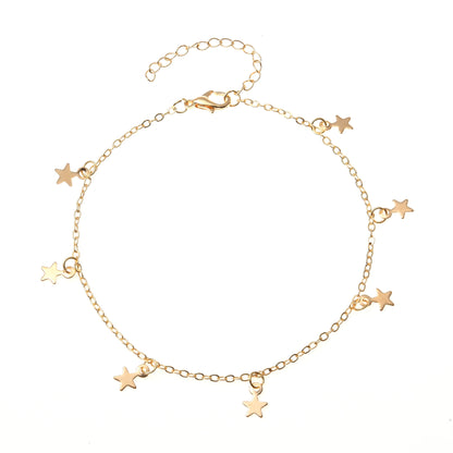 Five-pointed Star Heart Anklet