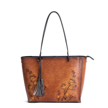 The New First Layer Cowhide Handbags Retro