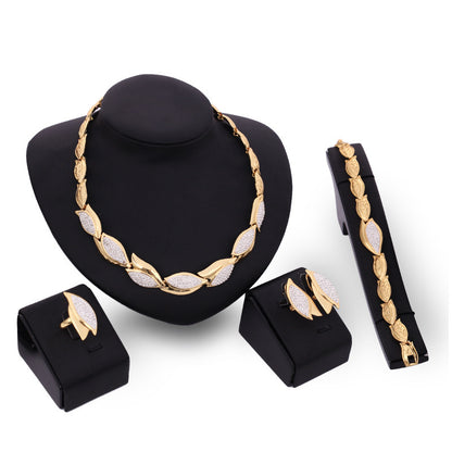 Alloy Diamond Four-piece Jewelry Set