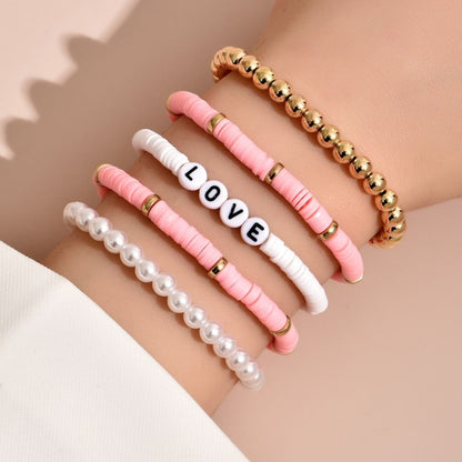 Colorful soft ceramic retro temperament pearl soft ceramic bracelet bracelet bracelet bracelet