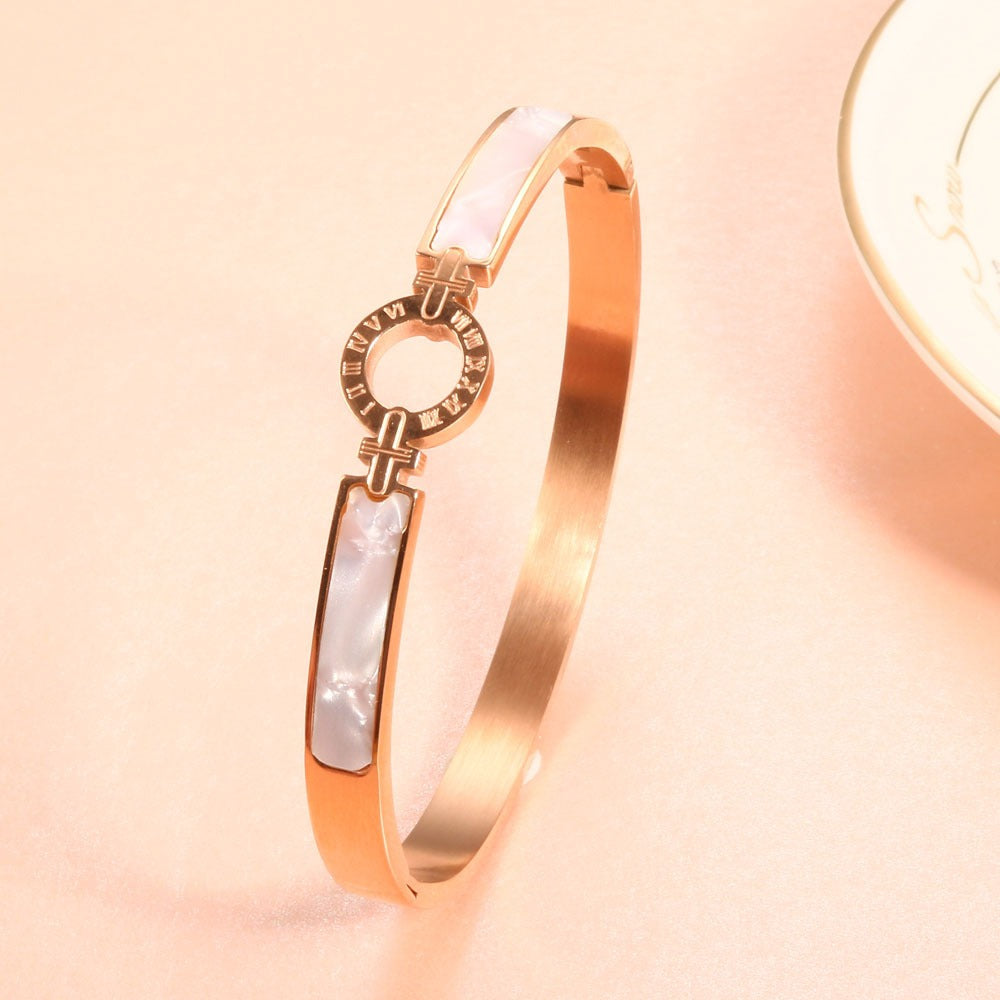 New Arrival White Shell Roman Numeral Bangles & Bracelet