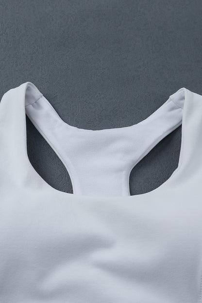 White Athletic Push Up Sports Bra