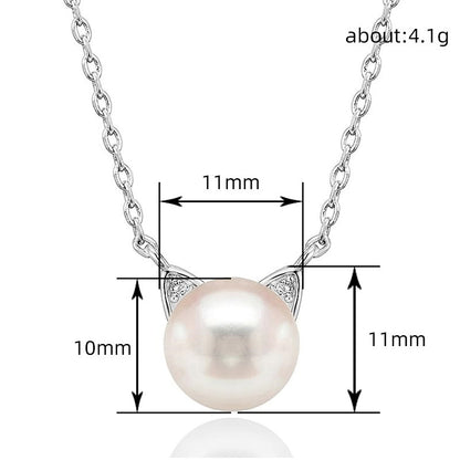 Fashion Cat Ear Pearl Necklace