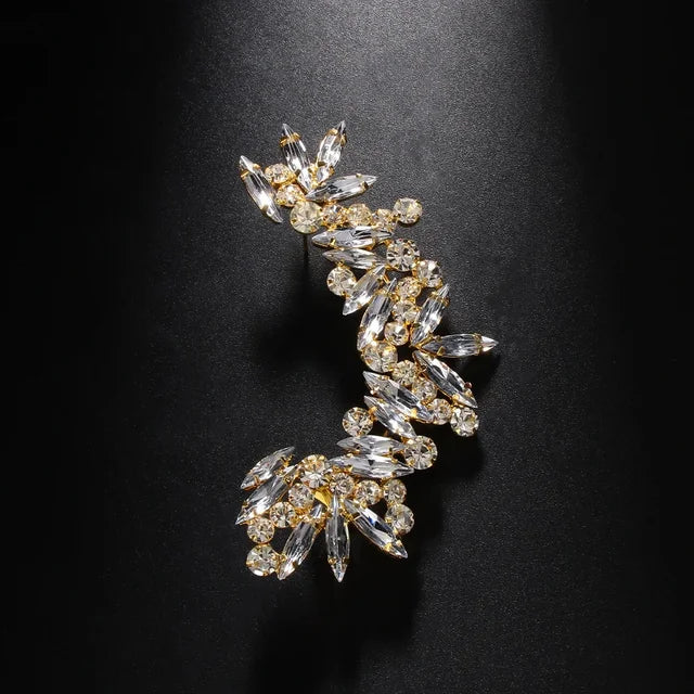 Luxury Ear Clips Earrings No Piercing for Women Crystal Jewelry One-pieces Fashion Trend Rhinestone Aesthetic Ear Cuff