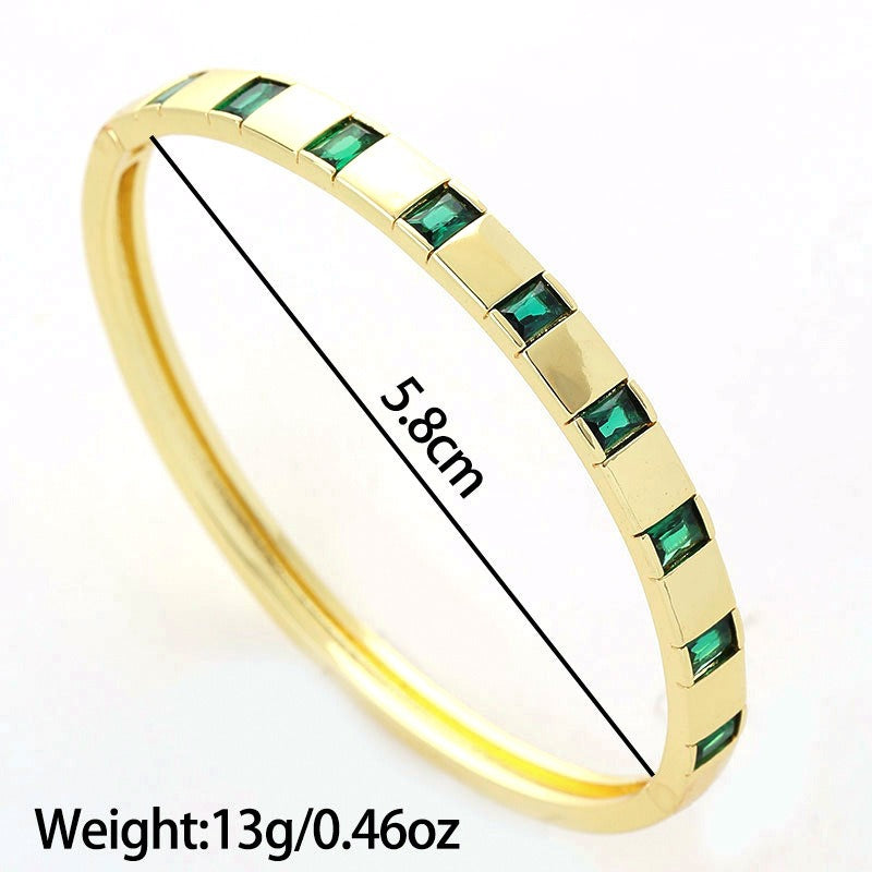 Geometric shaped zircon bracelet