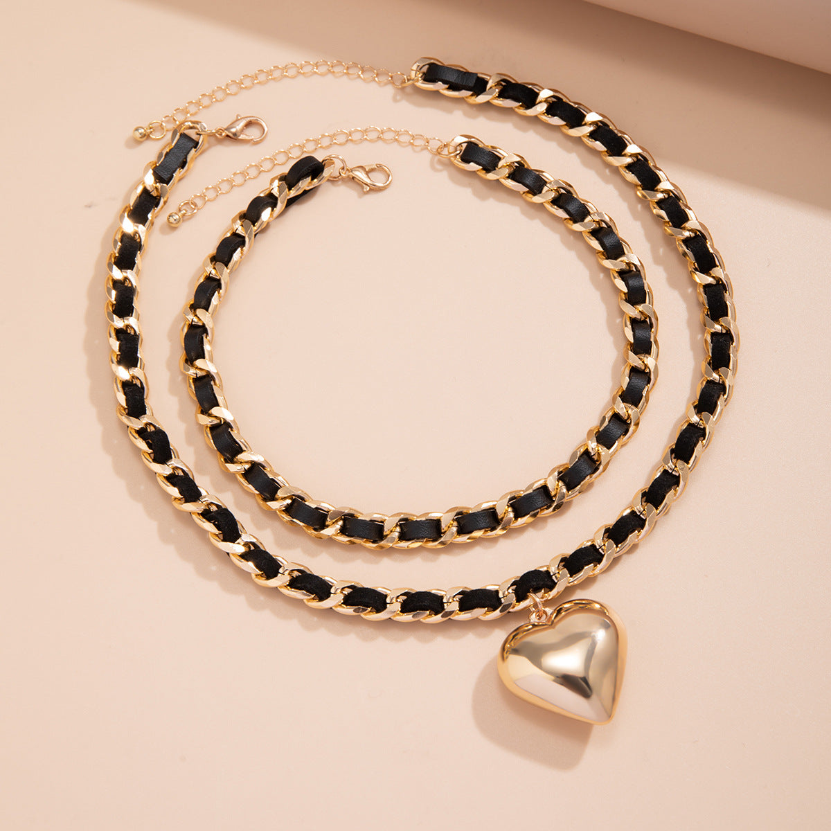 Temperament velvet chain small fragrant style necklace retro love versatile double-layer necklace