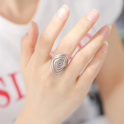 Women's Ring Stainless Steel Geometric Irregular Spiral Open Finger Rings Jewelry