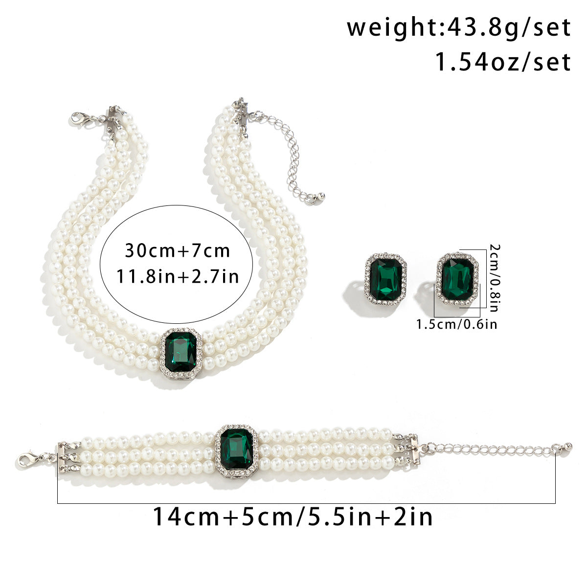 French elegant multi-layer imitation pearl necklace set with light luxury bead gemstone necklace temperament