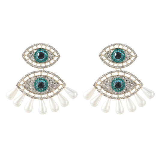 Novelty Design Resin Rhinestone Eyes Dangle Earrings For Women Fashion Jewelry Trendy Collection Earrings Accessories