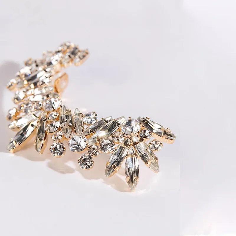 Luxury Ear Clips Earrings No Piercing for Women Crystal Jewelry One-pieces Fashion Trend Rhinestone Aesthetic Ear Cuff