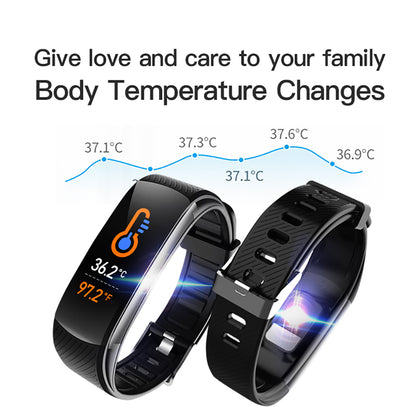 C6T Temperature Measurement Smart Bracelet Blood Pressure Heart Rate Meter Pedometer Watch Sports Bracelet