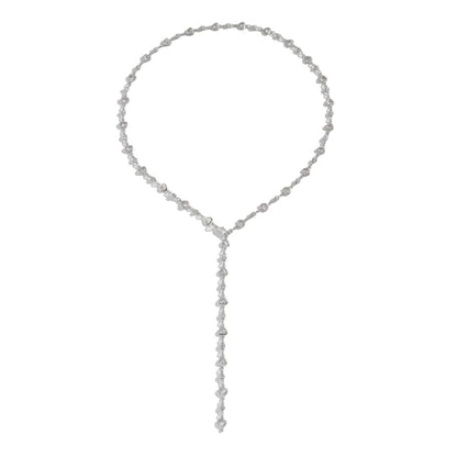 Stylish temperament, pearl bead Y-shaped necklace, versatile cross fringe, Necklace