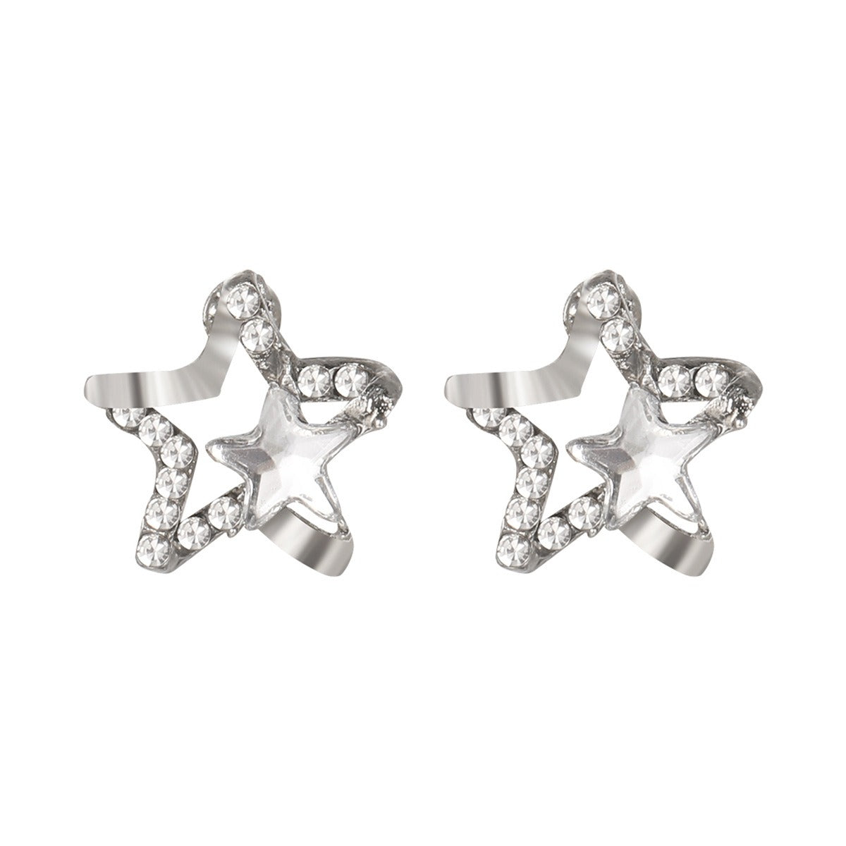 Super sparkling diamond inlaid hollowed out star zircon earrings for new women, fresh and delicate, light and luxurious, with a minimalist design for the niche