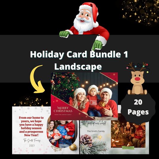 Holiday Card Bundle 1 Landscape - 20 Pages