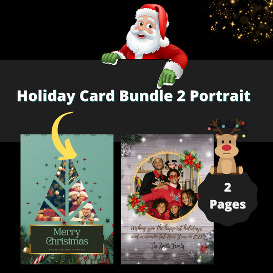 Holiday Card Bundle 2 Portrait - 2 Pages