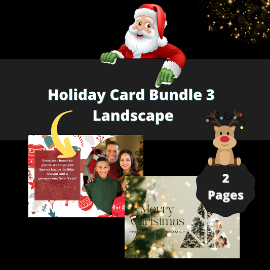 Holiday Card Bundle 3  Landscape - 2 Pages