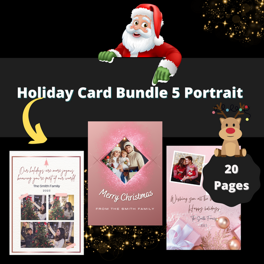 Holiday Card Bundle 5 Portrait - 20 pages