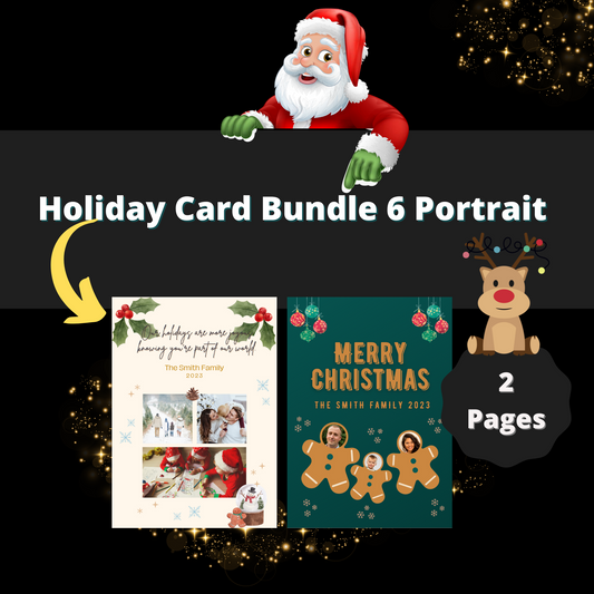Holiday Card Bundle 6 Portrait - 2 Pages
