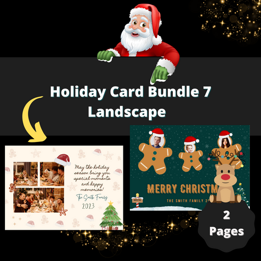 Holiday Card Bundle 7 Landscape - 2 Pages