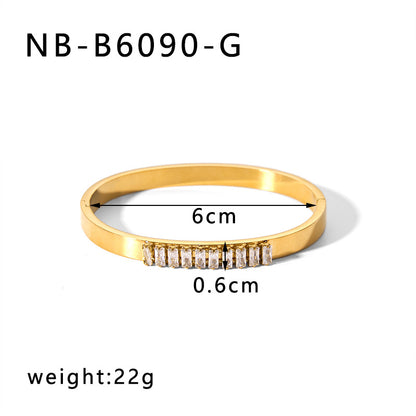 Zircon Titanium Steel Electroplated Bracelet