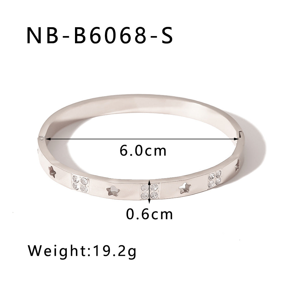 Zircon Titanium Steel Electroplated Bracelet