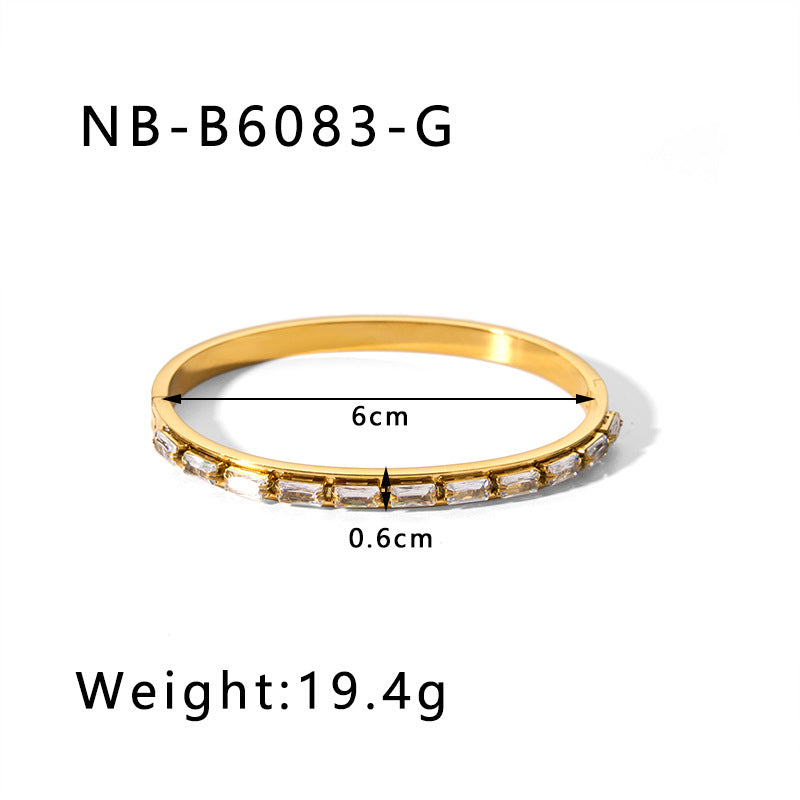 Zircon Titanium Steel Electroplated Bracelet