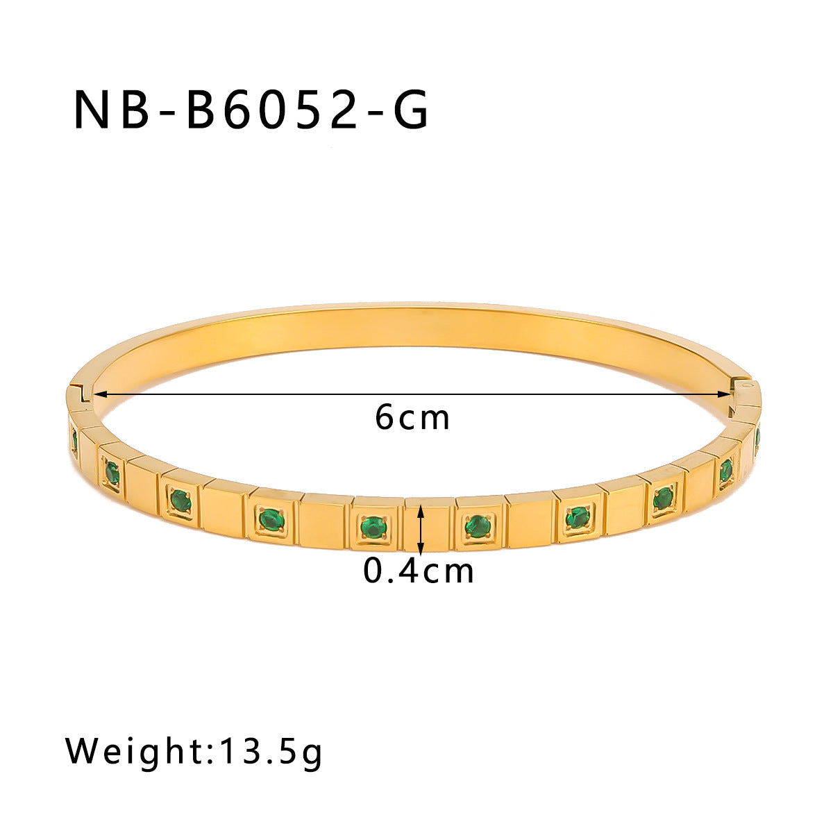 Zircon Titanium Steel Electroplated Bracelet