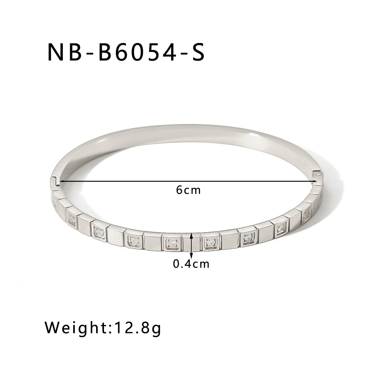 Zircon Titanium Steel Electroplated Bracelet