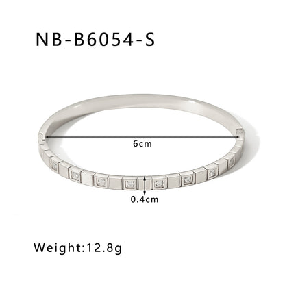 Zircon Titanium Steel Electroplated Bracelet