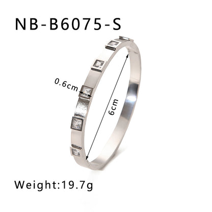 Zircon Titanium Steel Electroplated Bracelet