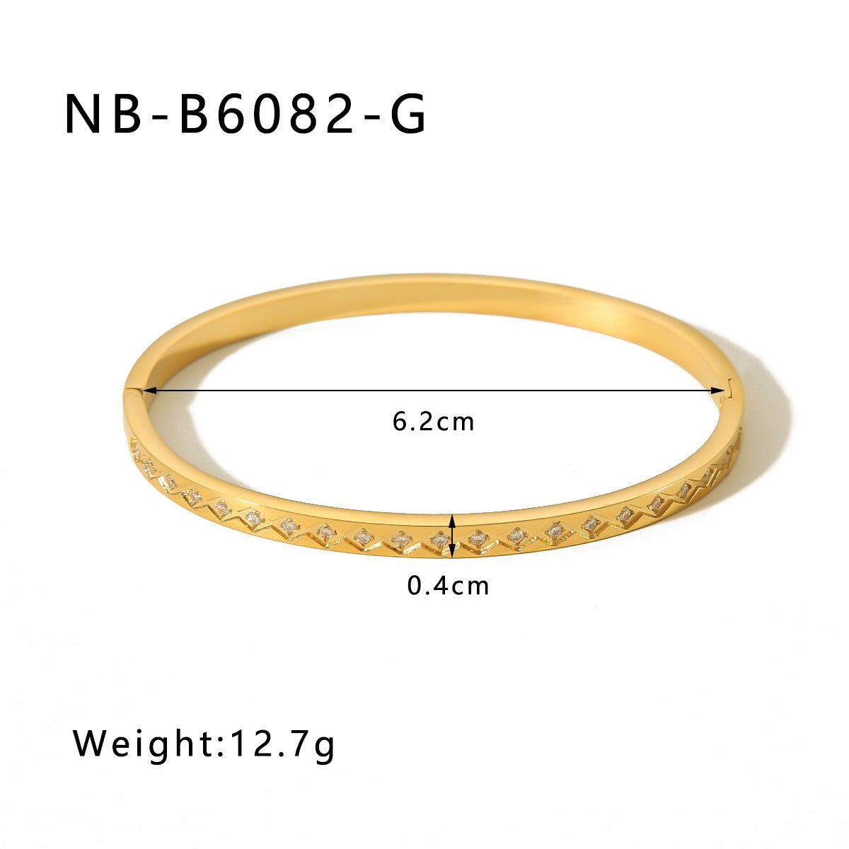 Zircon Titanium Steel Electroplated Bracelet