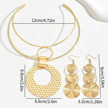 Geometric Niche Design Necklace Eardrops Simplicity And Exaggeration