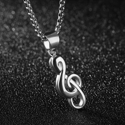 Note Titanium Steel Men's Necklace Stainless Steel Pendant