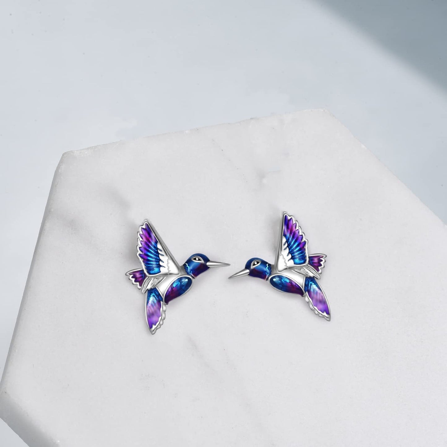 925 Sterling Silver Hummingbird Bird Stud Earrings Drop Earrings Jewelry Gift for Women